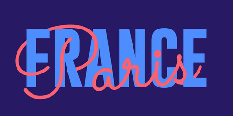 T-shirt stamp graphic, Sport wear typography emblem France, Paris vintage tee print, athletic apparel design shirt graphic print