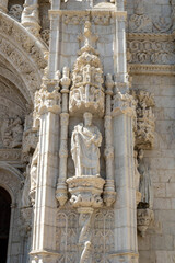A fragment of the Church of Santa Maria exterior, Jerónimos Monastery exterior, Lisbon, Portugal