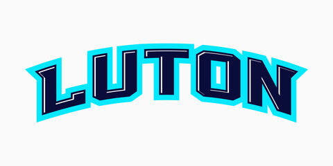 T-shirt stamp logo, UK Sport wear lettering Luton tee print, athletic apparel design shirt graphic print