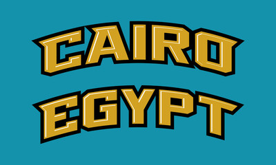 T-shirt stamp logo, Egypt Sport wear lettering Cairo tee print, athletic apparel design shirt graphic print