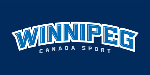 T-shirt stamp logo, Canada Sport wear lettering Winnipeg tee print, athletic apparel design shirt graphic print