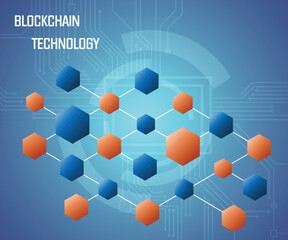 Blockchain concept design network structure vector icon
