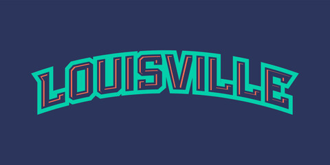 Fototapeta na wymiar T-shirt stamp logo, USA Sport wear lettering Louisville tee print, athletic apparel design shirt graphic print