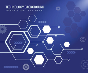 Network Connection Concept Dark Blue Vector Illustration. Hexagon Honeycomb Futuristic concept