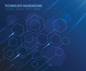 Blue light hexagon geomatric background