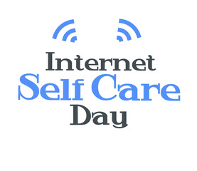 Vector illustration, Internet Self Care Day Concept. suitable for posters, greeting cards, backgrounds and banners