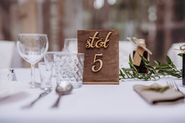 Naklejka na ściany i meble numeracja stołu weselnego