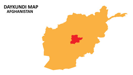 Daykundi State and regions map highlighted on Afghanistan map.