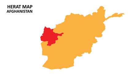 Herat State and regions map highlighted on Afghanistan map.