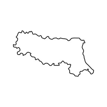 Emilia Romagna Map. Region of Italy. Vector illustration.