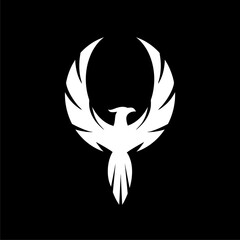 Phoenix design animal logo isolated on dark background