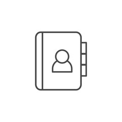 contact book icon vector. Address book icon. Contact note flat vector illustration on white background.