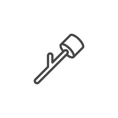 Toasted marshmallow on stick, Marshmallow on stick hand drawn outline doodle icon. Roasting marshmallow on stick vector