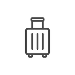 vector illustration of suitcase for web, Carry-on luggage or cabin luggage flat vector icon for travel apps and websites