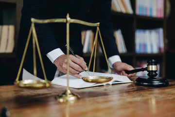 Discussing legal matters and signing important documents