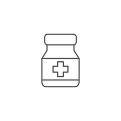Medicine bottle icon vector design with editable stroke