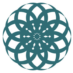 Flower mandala for design icon. Isolated symbol emblem stamp, illustration