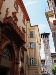 Tower of government building in Bellinzona in Switzerland - vertical