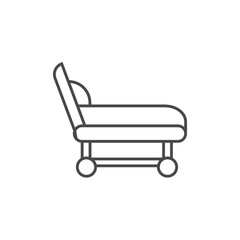 Intensive care unit line icon. Resuscitation, rehabilitation, hospital ward. Medicine concept. Vector illustration, Hospital bed icon