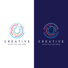 Logo design template abstract element Initial letter O.Symbol of minimalist and modern concept geometric style.Future Logo type.