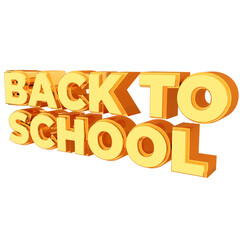 Back to school 3d lettering, for UI, poster, banner, social media post. 3D rendering