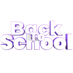 Back to school 3d lettering, for UI, poster, banner, social media post. 3D rendering