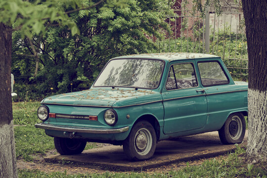 Restored Retro car ZAZ-968M.Soviet compact car of small class.