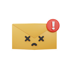 3d illustration of simple icon emoji knocked out email with envelope 3d render style