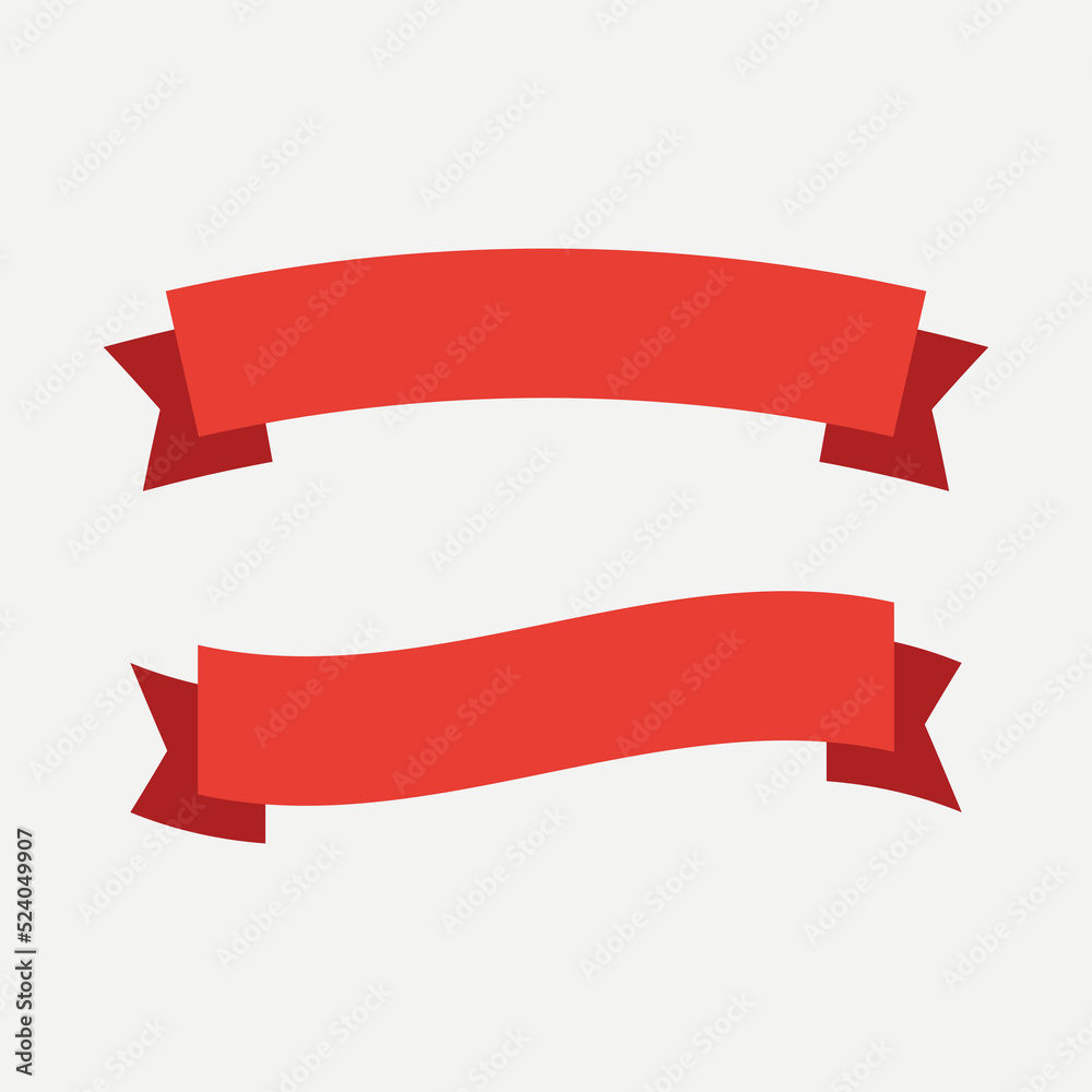 Wall mural colorful ribbon banners. set of ribbons banners. banners set and colorful ribbon flag isolated on wh