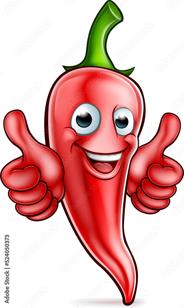 Poster Red Pepper Cartoon Character