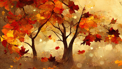 Naklejka na ściany i meble abstract autumn illustration