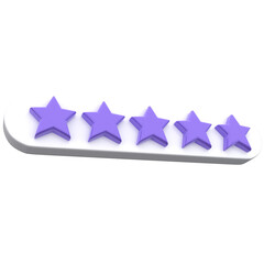 3d Five star icon, for UI, poster, banner, social media post. 3D rendering