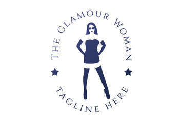 Sexy Woman Girl Lady for Model Dance or Beauty Fashion Logo Design
