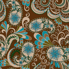 Digital textile kalamkari allover pattern