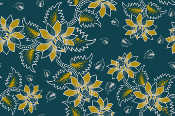 Naklejka na ściany i meble Seamless pattern beautiful Rose flowers vintage abstract background illustration. Art for fabric textile design.