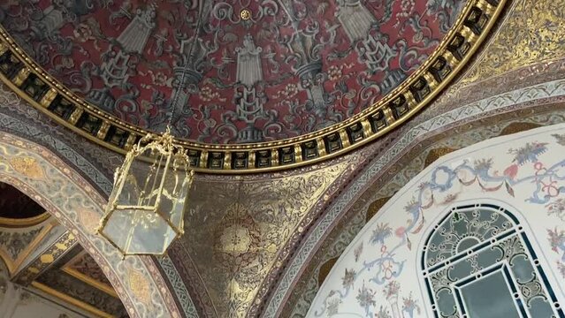 Topkapi Palace interior. Decoration inside the Topkapi Palace building. Palace of the Ottoman Empire