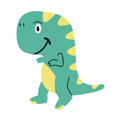 Cute dino tyrannosaurus cartoon vector
