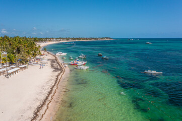 Punta Cana, Dominican Republic , view along the white sand beach of Punta Cana near Playa Bavaro...