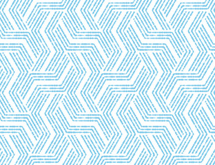 Abstract geometric pattern with stripes, lines. Seamless vector background. White and blue ornament. Simple lattice graphic design