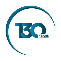 130 Year Anniversary celebration logotype. Anniversary celebration template design, Vector illustrations.
