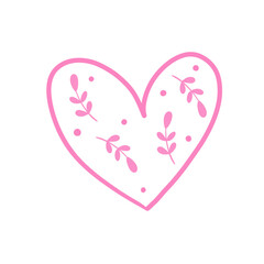 pink heart with brunches