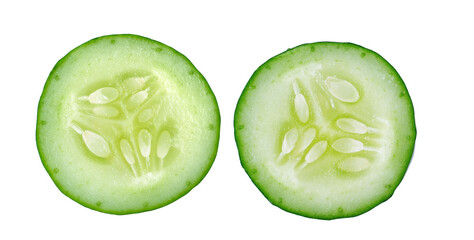 Fresh slice cucumber on transparent png