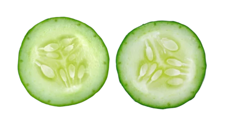 Foto op Plexiglas Fresh slice cucumber on transparent png © sommai