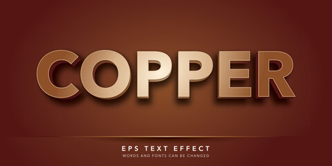 copper 3d editable text effect - obrazy, fototapety, plakaty