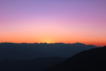 Ladakh mountain range have beautiful scenery of sunset