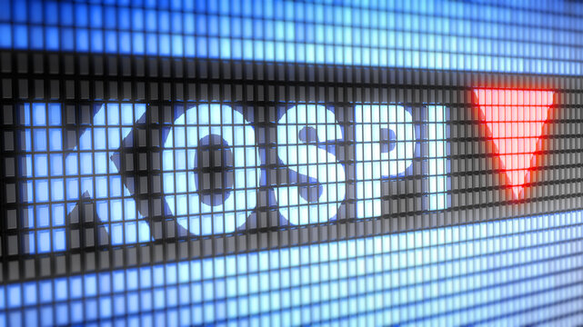  The Korea Composite Stock Price Index. 3D Illustration.