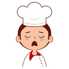 chef girl crying face cartoon cute