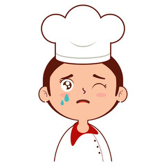 chef girl crying face cartoon cute