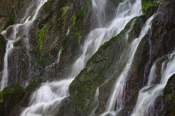 Background France Vosges waterfall Cascade du Hohwald in summer - obrazy, fototapety, plakaty