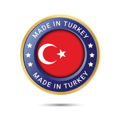 Made in Turkey round label, Modern made in Turkey logo